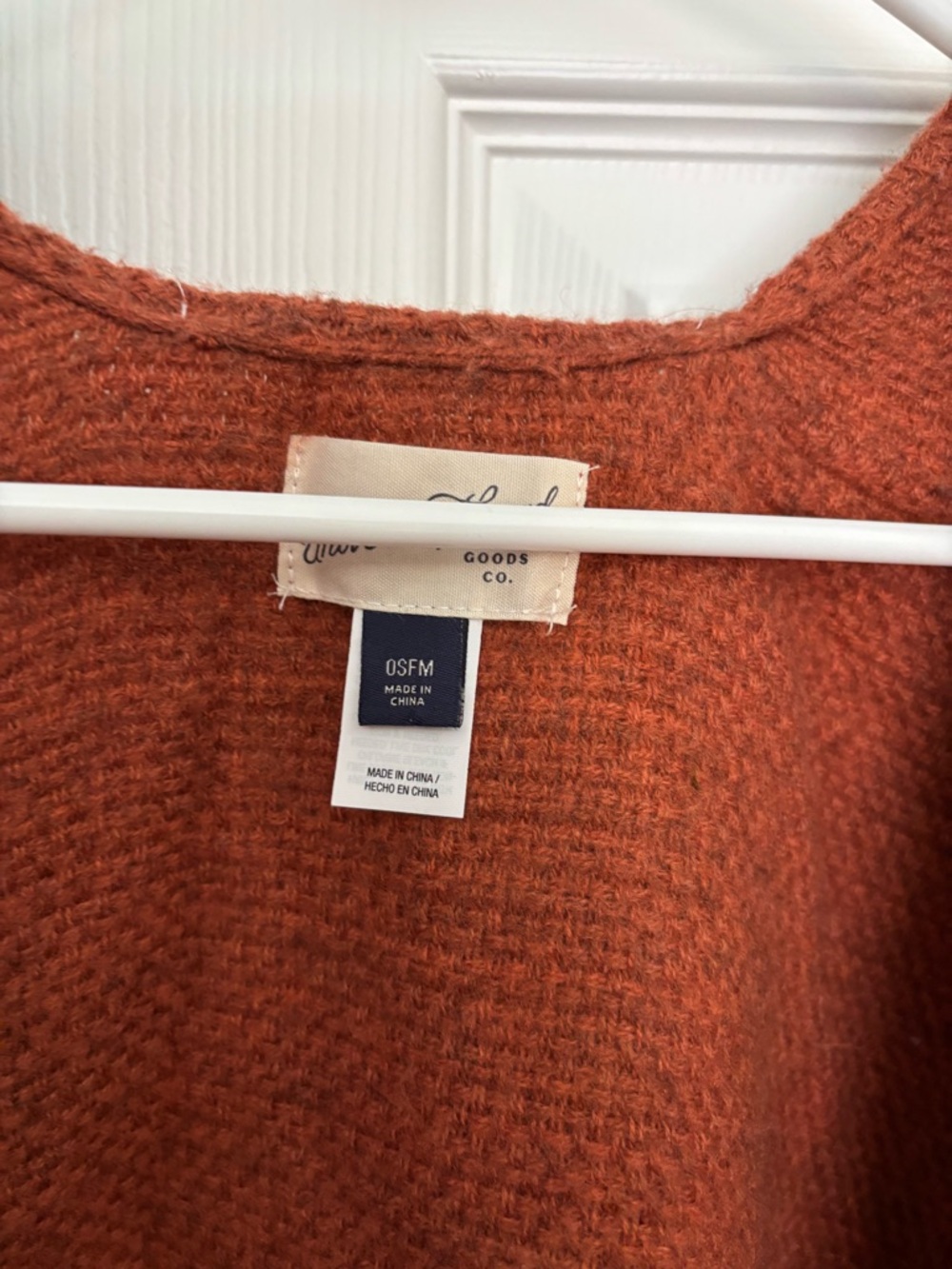 Universal Thread Open-Front Rust Orange Knit Poncho - Picture 2 of 2
